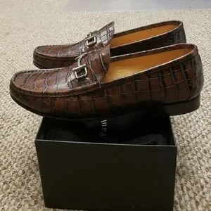 Paul Frederick Alligator Leather Size 13 Shoes PAUL FREDRICK Cuoio Ostrich Embossed Leather Dress Shoes  main image 3